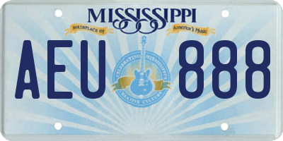 MS license plate AEU888