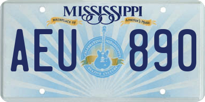 MS license plate AEU890