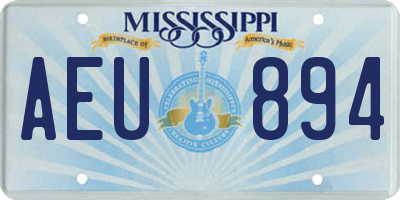 MS license plate AEU894
