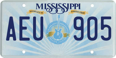 MS license plate AEU905