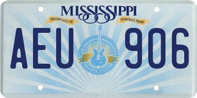 MS license plate AEU906