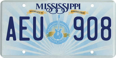 MS license plate AEU908