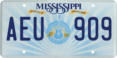 MS license plate AEU909