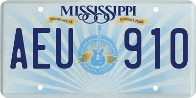 MS license plate AEU910