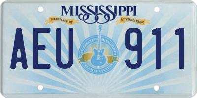 MS license plate AEU911