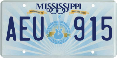 MS license plate AEU915