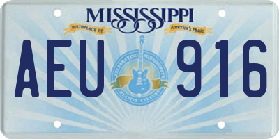 MS license plate AEU916