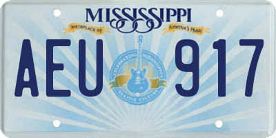 MS license plate AEU917
