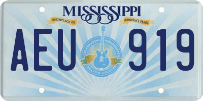 MS license plate AEU919