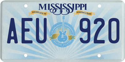 MS license plate AEU920