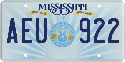 MS license plate AEU922