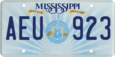 MS license plate AEU923