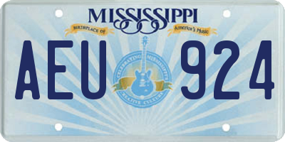 MS license plate AEU924