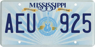MS license plate AEU925