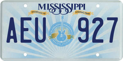 MS license plate AEU927