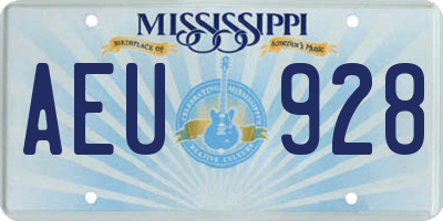 MS license plate AEU928