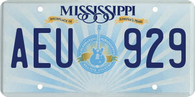 MS license plate AEU929