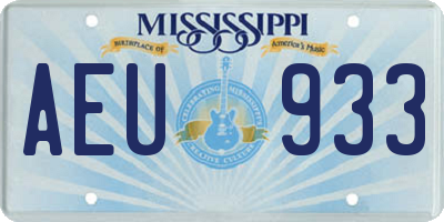 MS license plate AEU933