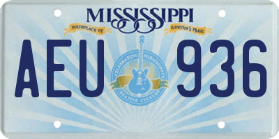 MS license plate AEU936