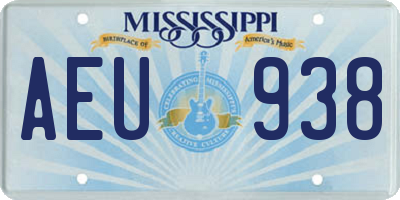 MS license plate AEU938