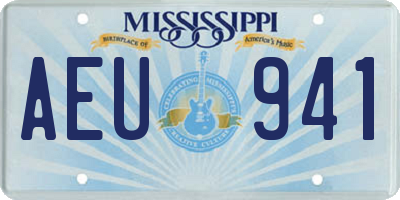 MS license plate AEU941