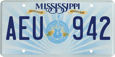 MS license plate AEU942