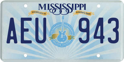 MS license plate AEU943