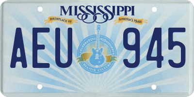 MS license plate AEU945