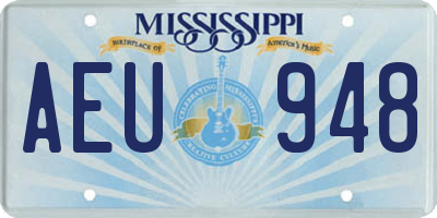 MS license plate AEU948