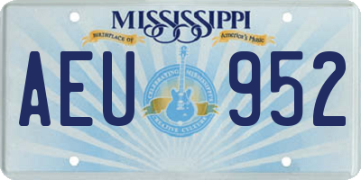 MS license plate AEU952