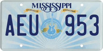 MS license plate AEU953