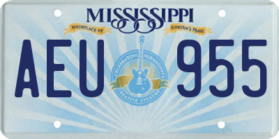 MS license plate AEU955