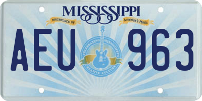 MS license plate AEU963