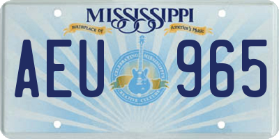 MS license plate AEU965