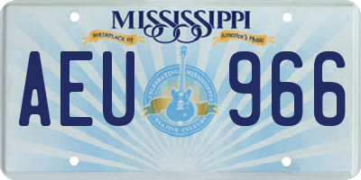 MS license plate AEU966