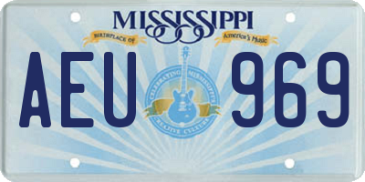 MS license plate AEU969