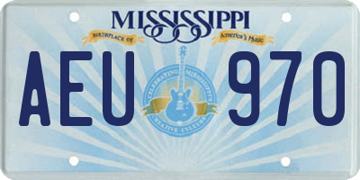 MS license plate AEU970