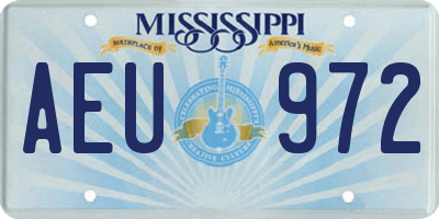 MS license plate AEU972