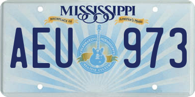 MS license plate AEU973