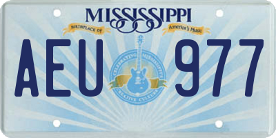 MS license plate AEU977