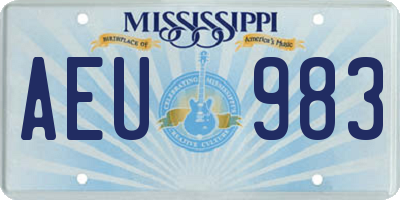 MS license plate AEU983