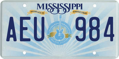 MS license plate AEU984