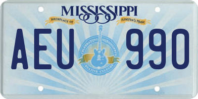 MS license plate AEU990