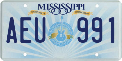 MS license plate AEU991