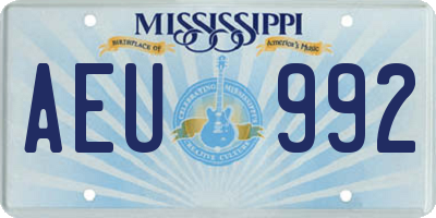 MS license plate AEU992