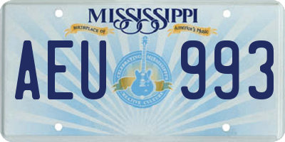 MS license plate AEU993