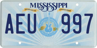 MS license plate AEU997