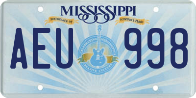 MS license plate AEU998