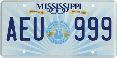 MS license plate AEU999