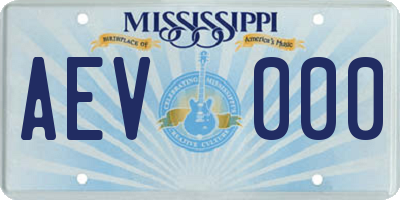 MS license plate AEV000